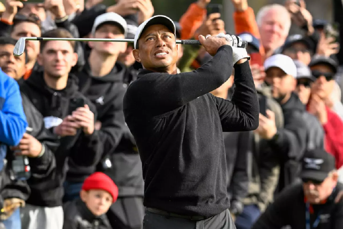 Tiger Woods in action - Feb 2023