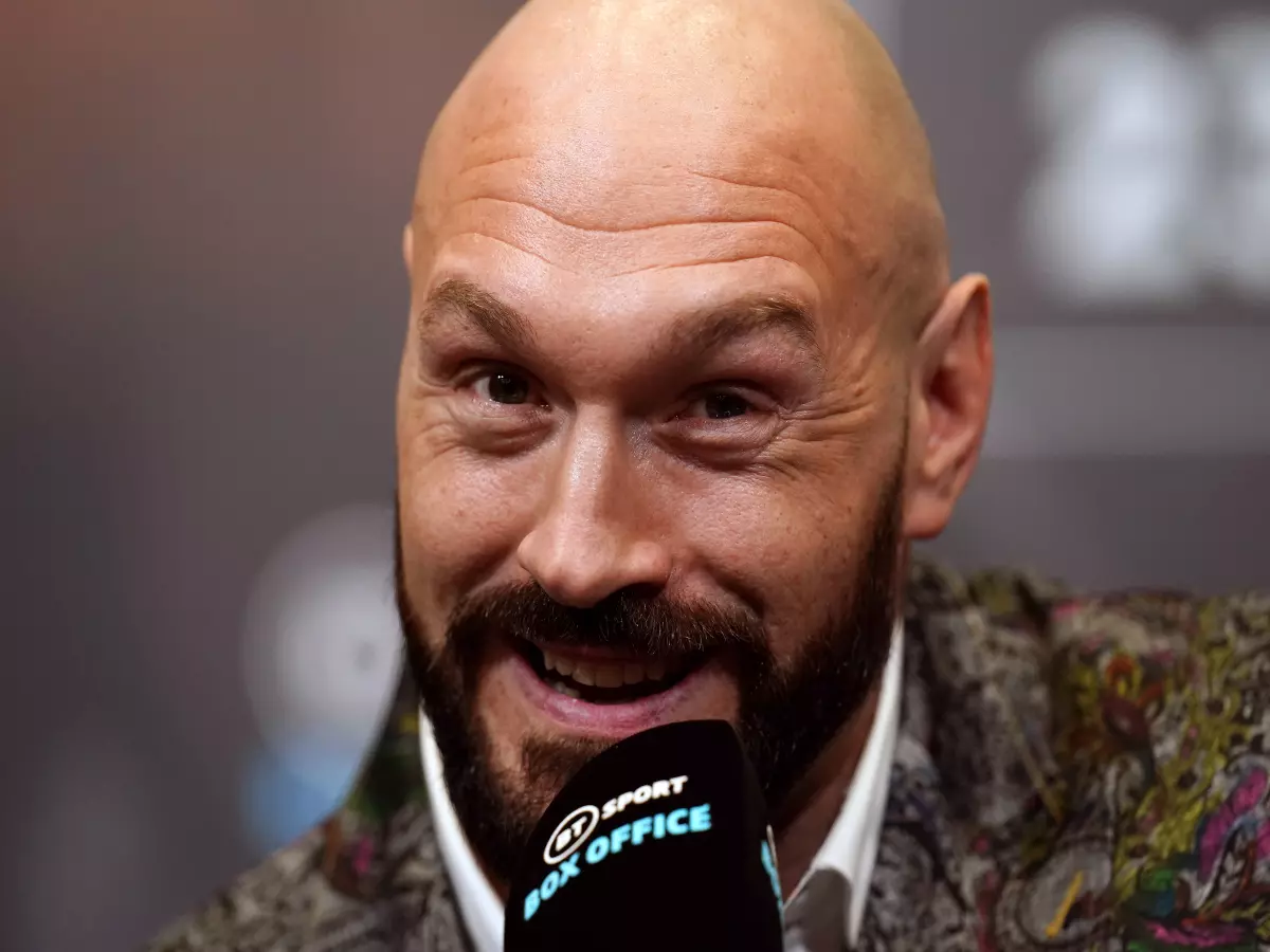 Tyson Fury during the press conference at Wembley Stadium, London. Picture date: Tuesday March 1, 2022.