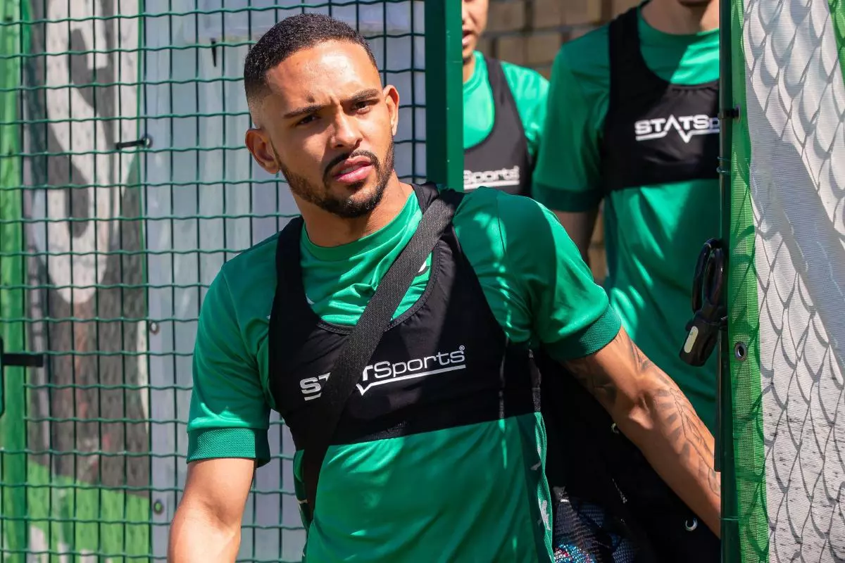 Vitinho pictured during a training session of Cercle Brugge