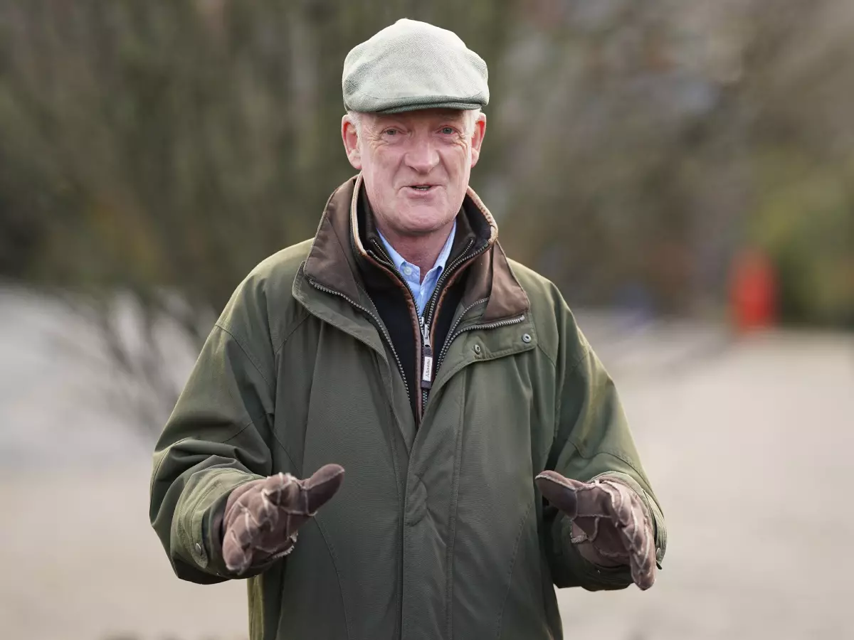 Willie Mullins speaking to the media during the visit to his yard at Closutton, Bagenalstown. Picture date: Wednesday February 23, 2022.