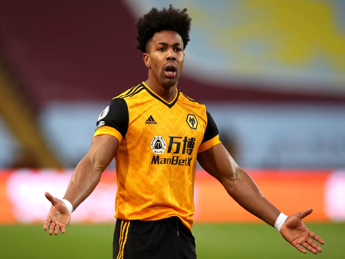 Wolverhampton Wanderers' Adama Traore reacts during the Premier League match at Villa Park, Birmingham. Picture date: Saturday March 6, 2021.