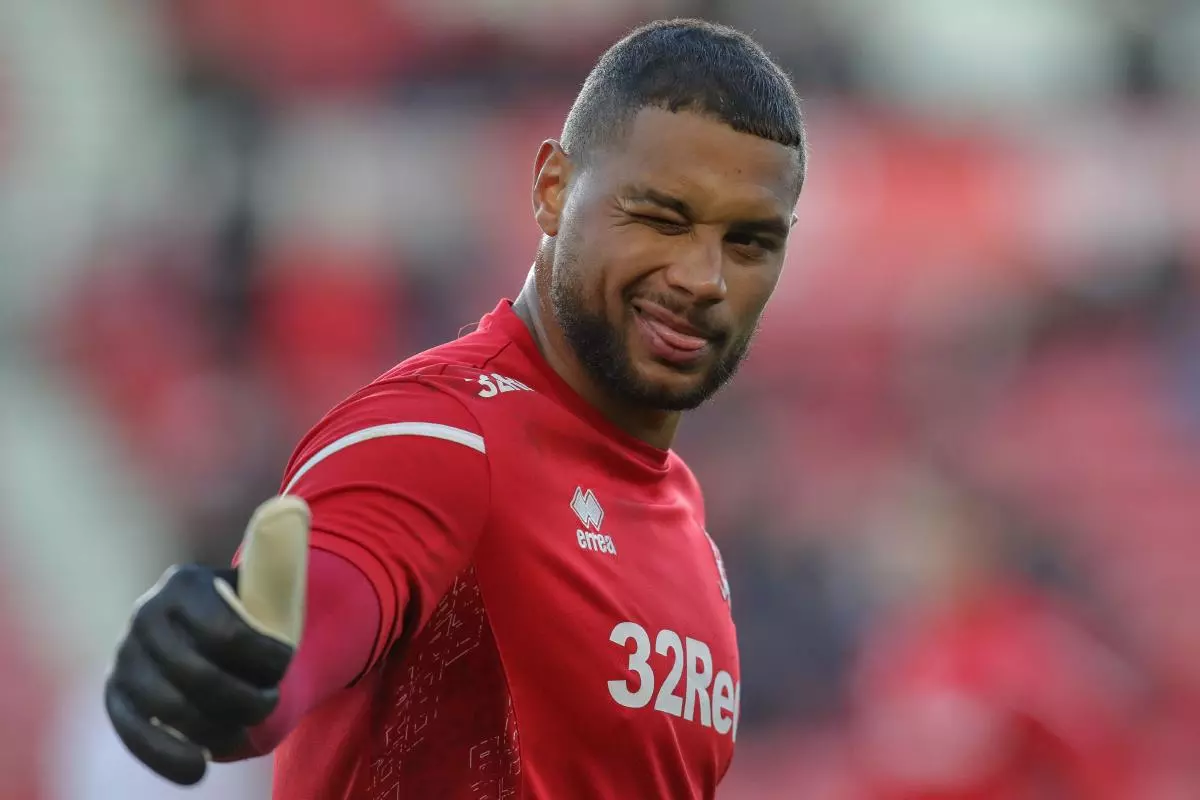 Zack Steffen playing for Middlesbrough in 2023