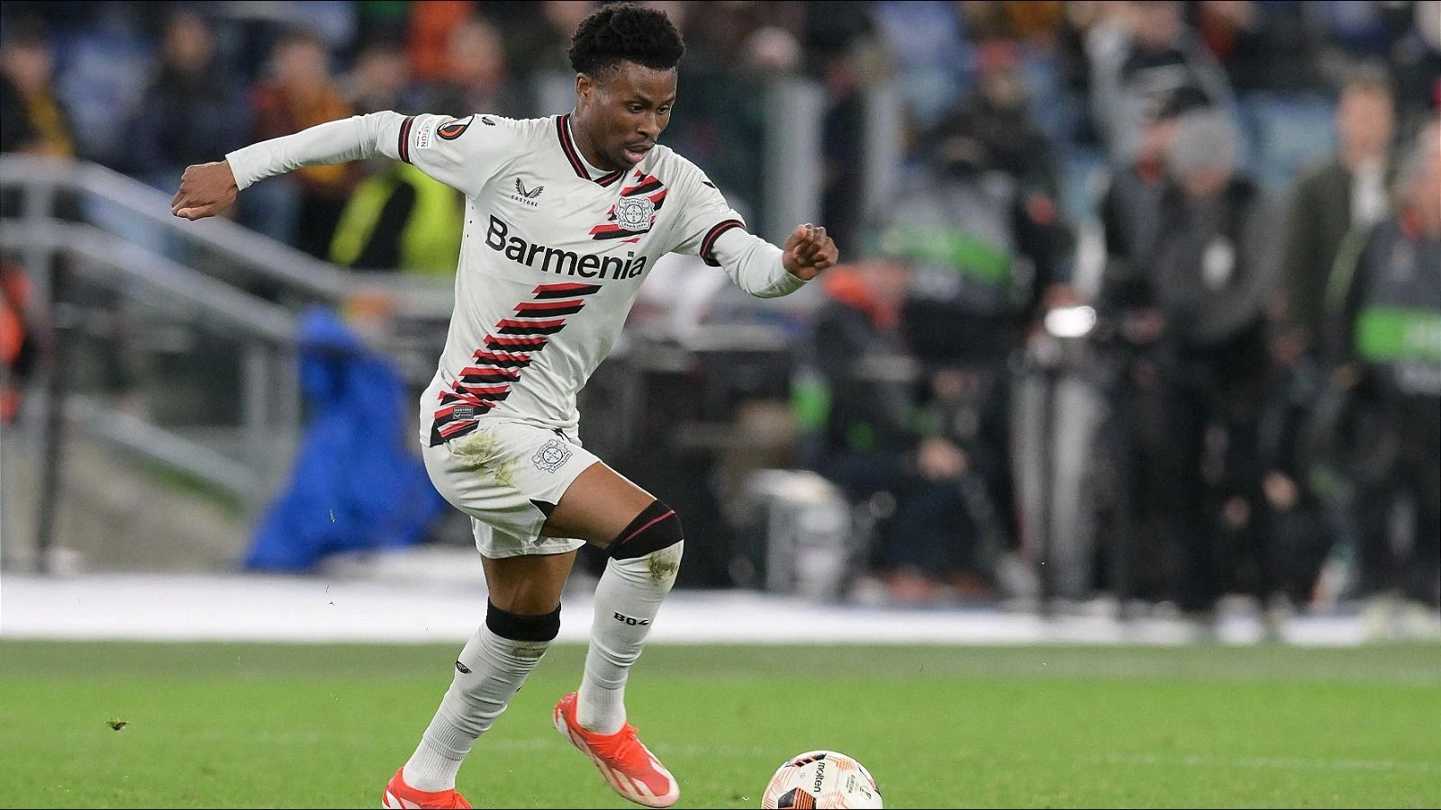 Nathan Tella of Bayer Leverkusen