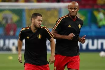 Eden Hazard and Vincent Kompany
