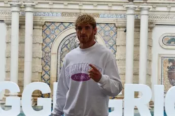 Logan Paul during media duty ahead of his exhibition fight against Floyd Mayweather