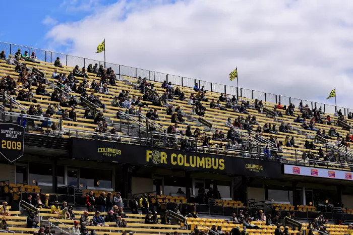 Columbus Crew fans cheer on their home side. Credit: Aaron Doster-USA TODAY Sports/Sipa USA