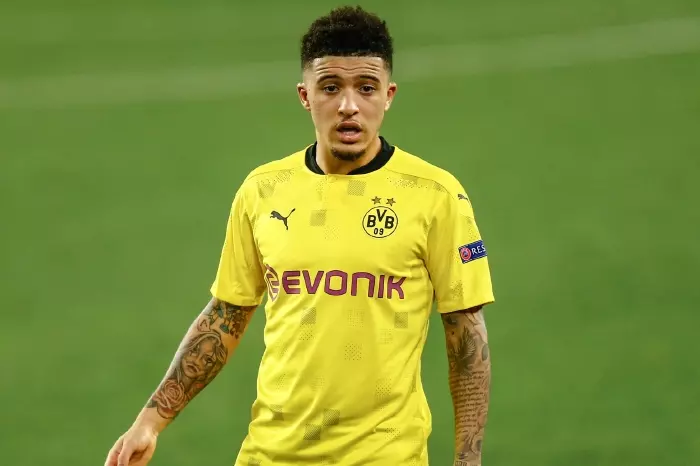 Jadon Sancho playing for Borussia Dortmund