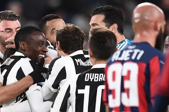 Juventus celebrate a win against Crotone