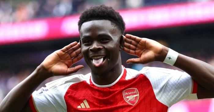 Saka taunts Tottenham fans with Arsenal goal celebration in North London Derby