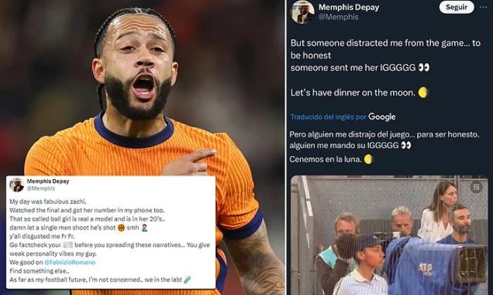 Memphis Depay DEFENDS tweet eyeing up a ball girl at the Madrid Open