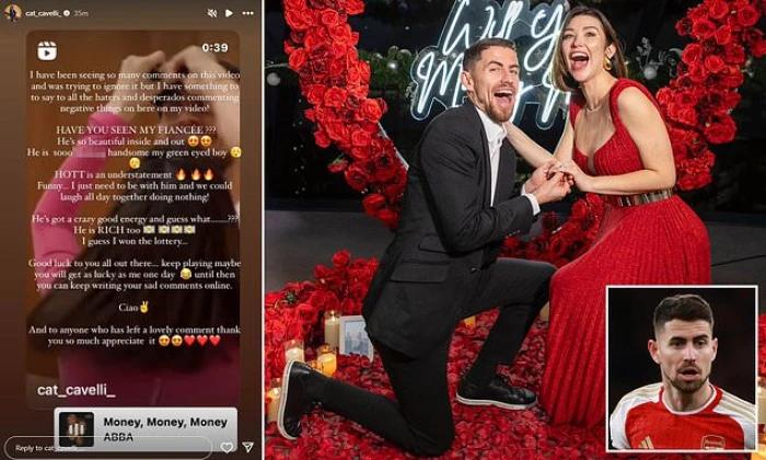 Jorginho's fiancee rages at 'the haters and desperados' in Insta post