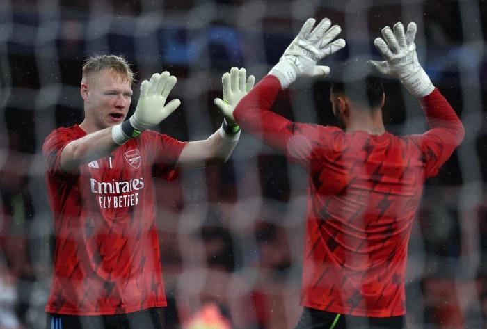 Arsenal handed potential injury scare as Aaron Ramsdale sustains blow to his foot vs PSV Eindhoven