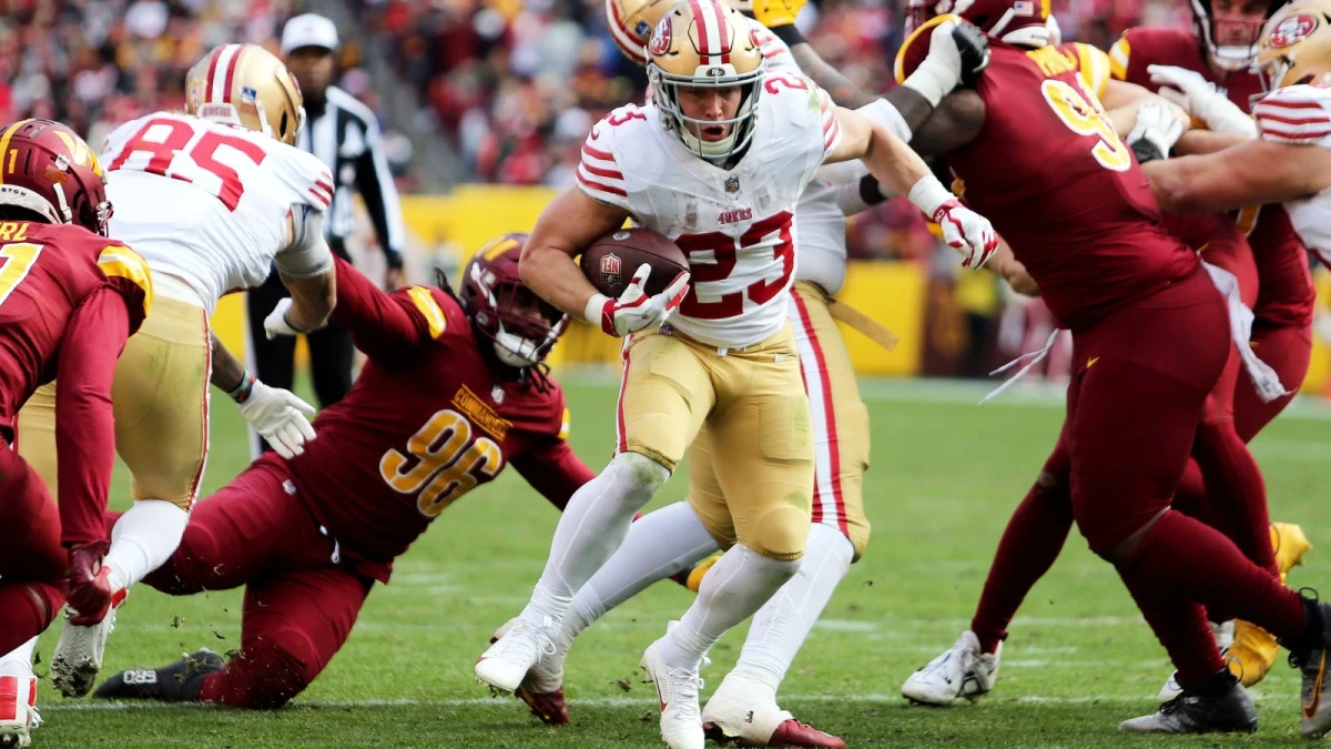 49ers running back Christian McCaffrey