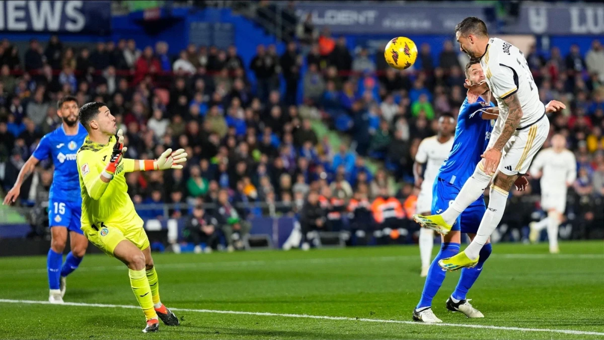 Real Madrid's Joselu scores against Getafe