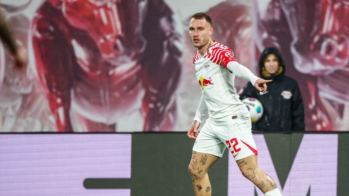 RB Leipzig's David Raum at Red Bull Arena