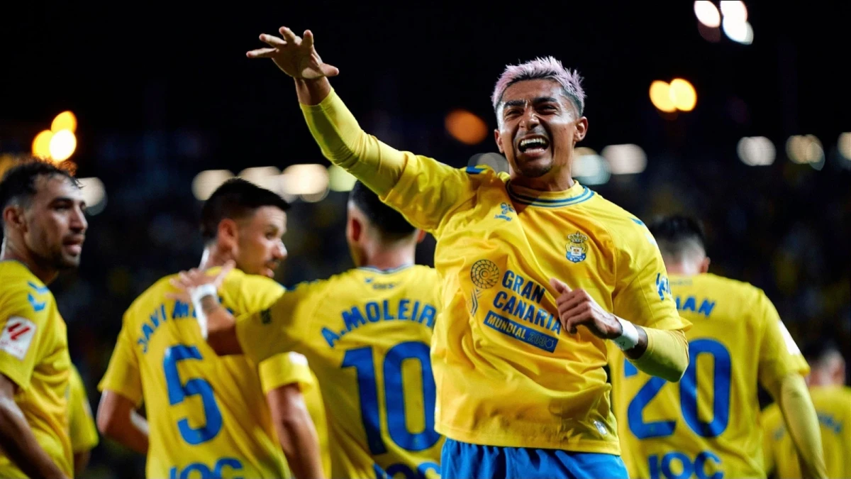 Julian Araujo of Las Palmas in action