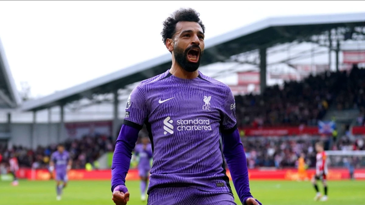 Liverpool's Mohamed Salah celebrates scoring