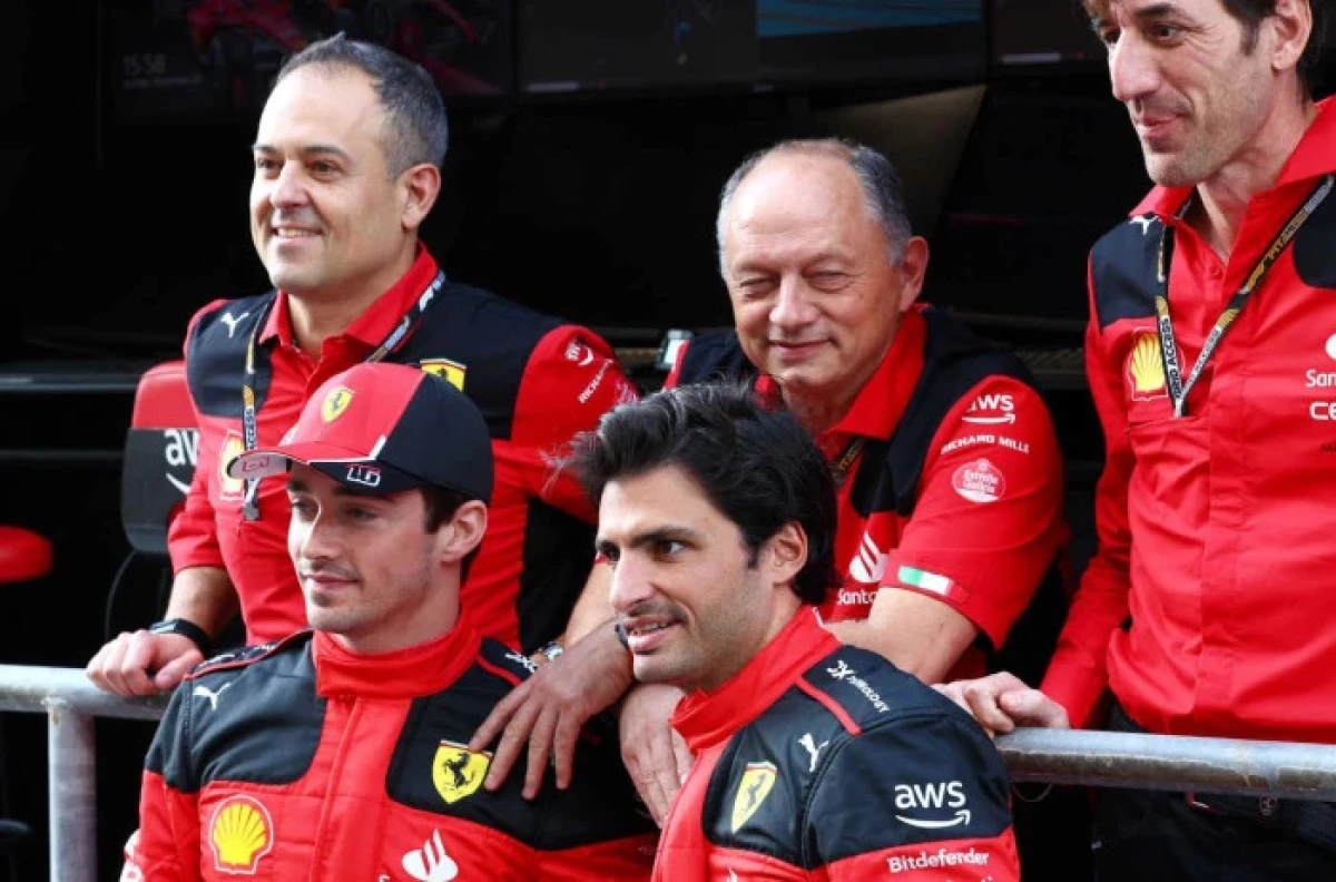 Charles Leclerc, Carlos Sainz Jr, Diego Ioverno, Frederic Vasseur and Matteo Togninalli of Ferrari. Formula 1 World Championship - Nov 2023