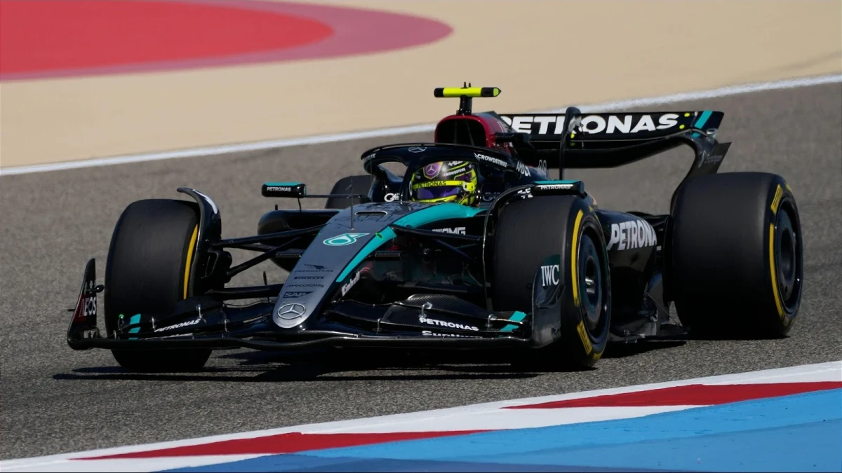 Mercedes driver Lewis Hamilton at Formula One pre-season test at the Bahrain