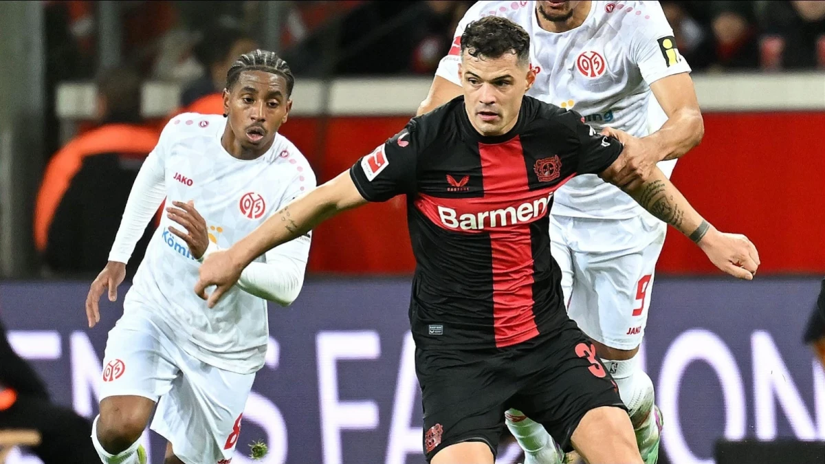 Granit Xhaka of Bayer 04 Leverkusen in action