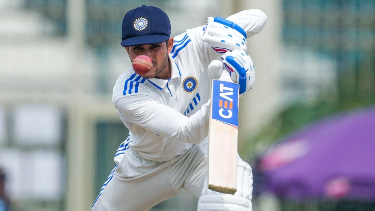 India's Shubman Gill plays a shot on the fourth day of the fourth cricket test match between England and India in Ranchi,
