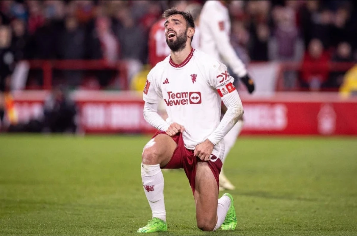 Bruno Fernandes of Man Utd during the FA Cup match with Nottingham Forest
