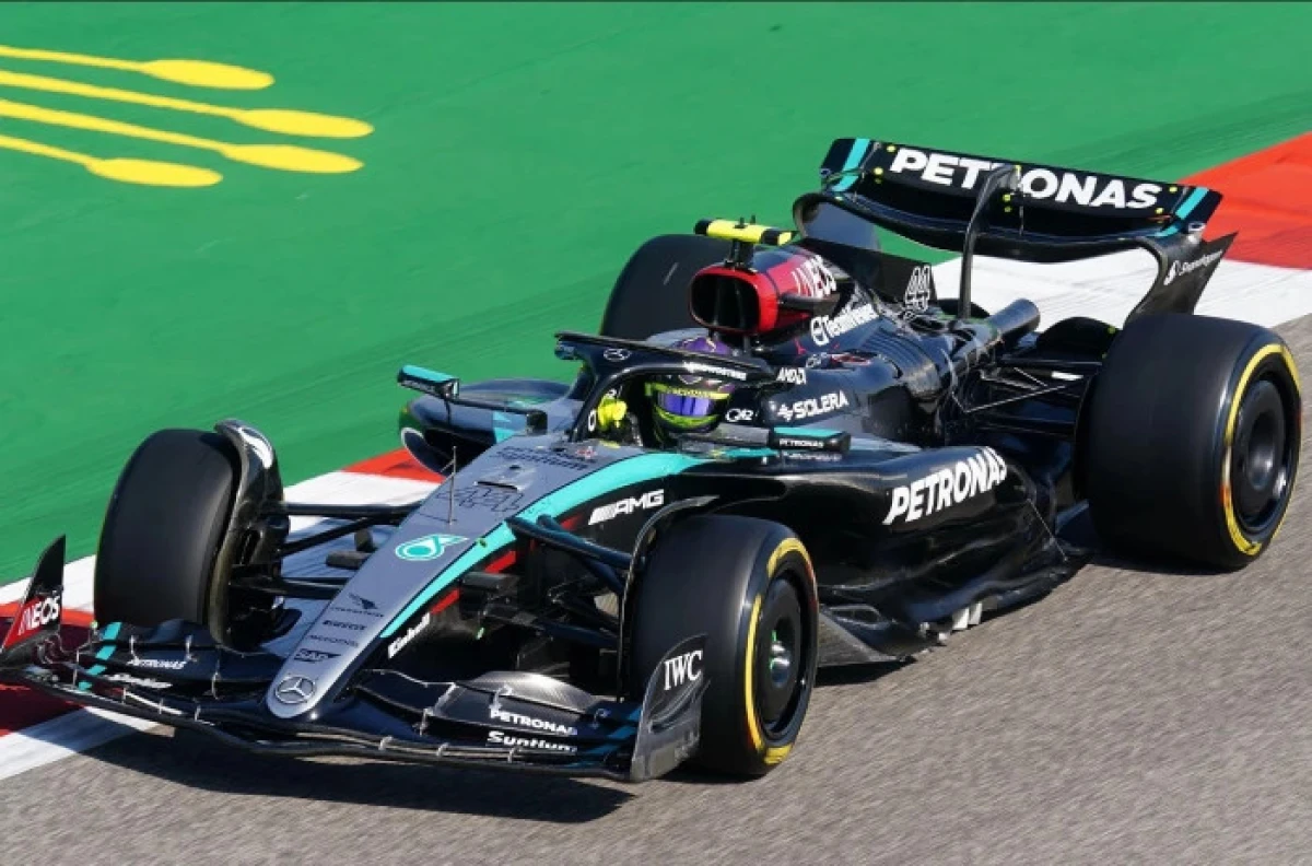 Mercedes' Lewis Hamilton during the practice session ahead of the Bahrain Grand Prix