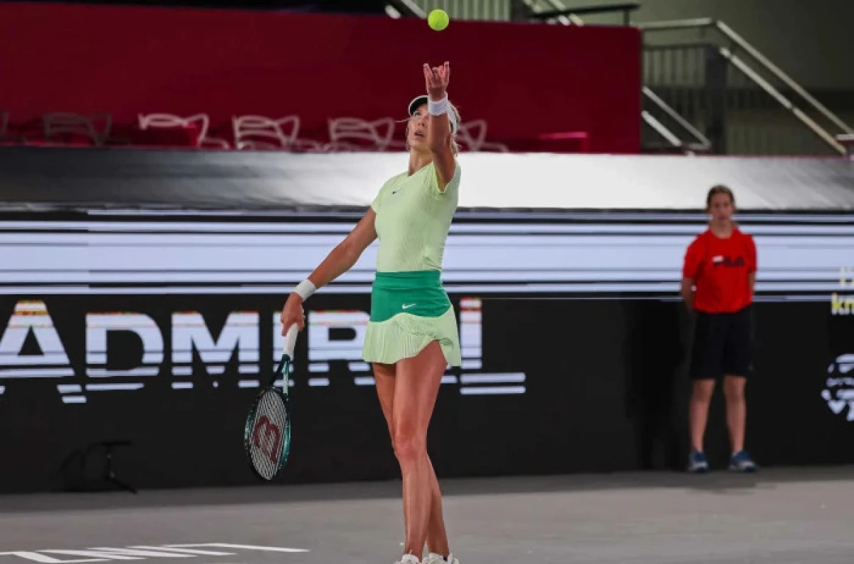 Katie Boulter (GBR) in action during the Upper Austria Ladies Linz - Womens Tennis, WTA500 - Jan 2024