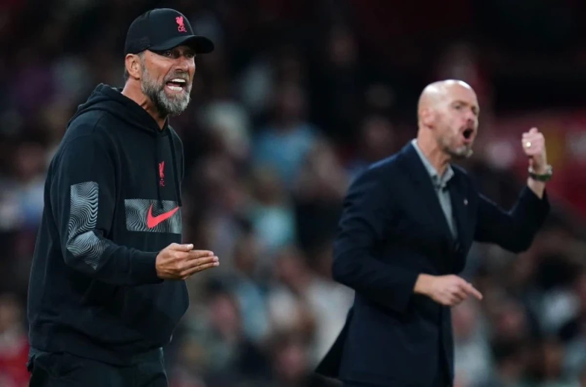 Liverpool manager Jurgen Klopp and Manchester United manager Erik ten Hag