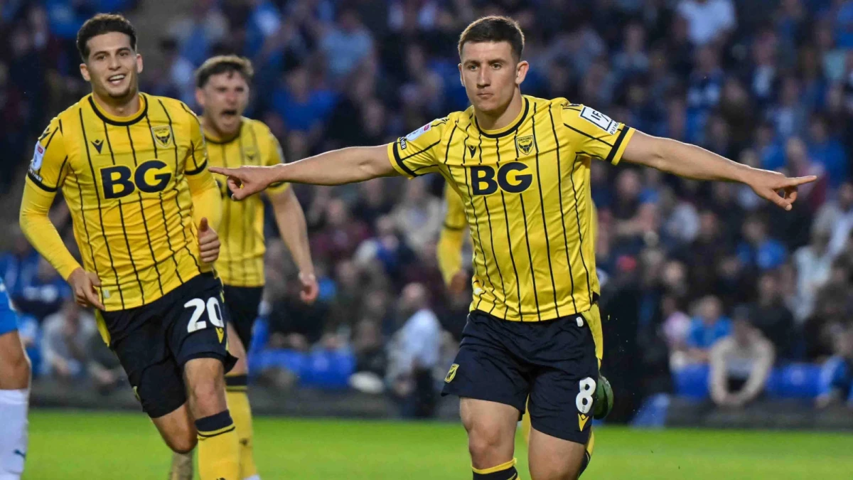 Cameron Brannagan scores for Oxford in the play-offs