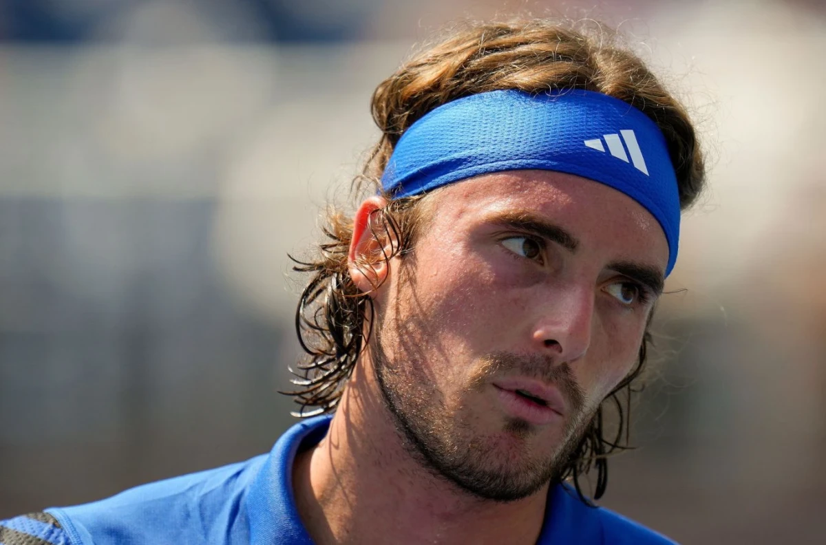 Stefanos Tsitsipas in action at the US Open