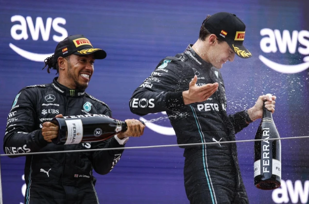 George Russell and Lewis Hamilton