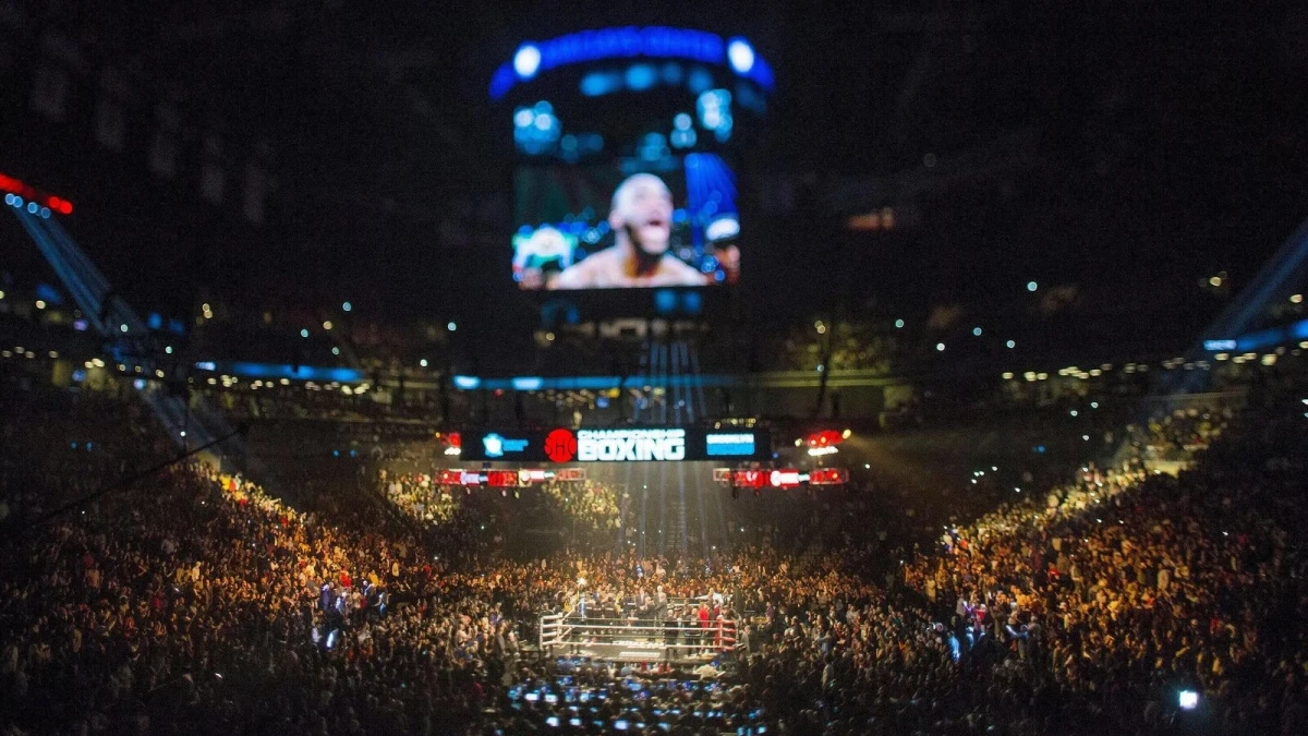 Boxing crowd at a Deontay Wilder fight