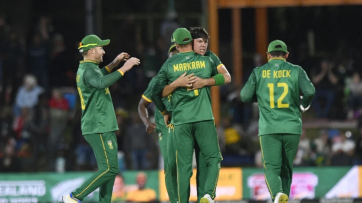 Aiden Markram and Gerald Coetzee celebration