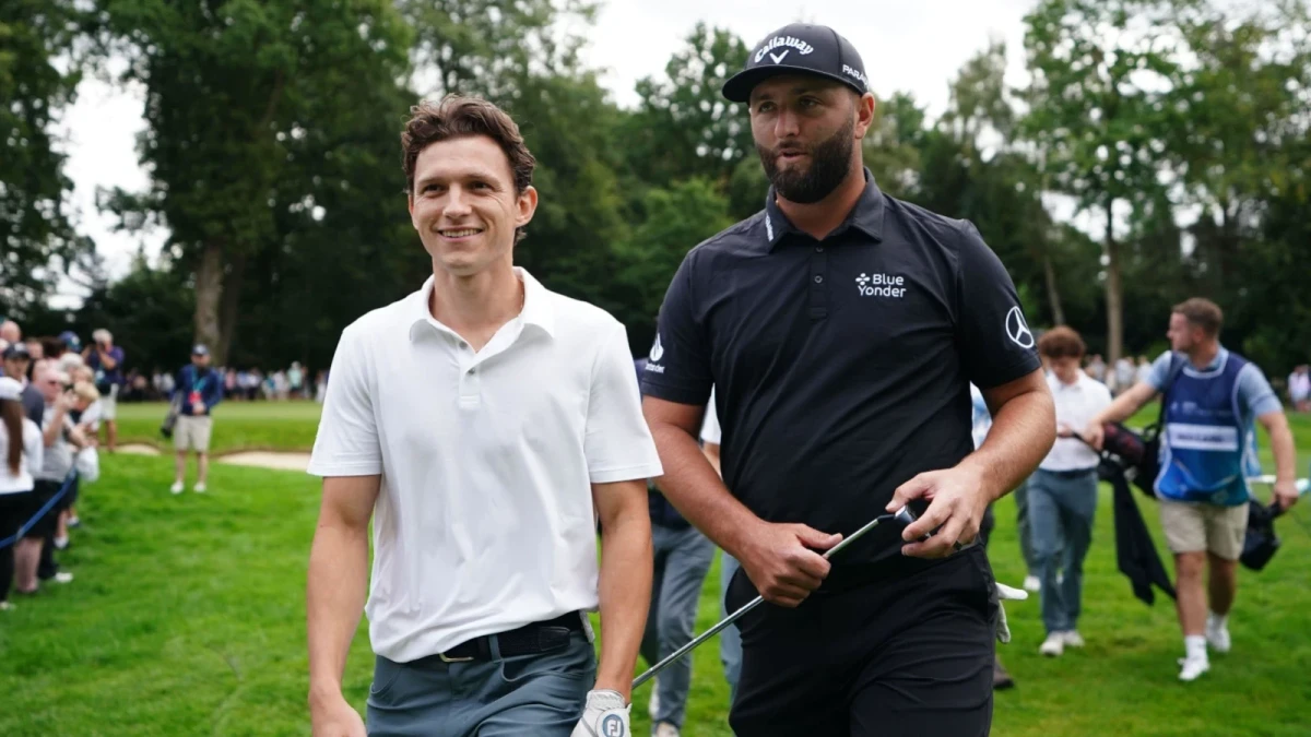 Tom Holland and Jon Rahm