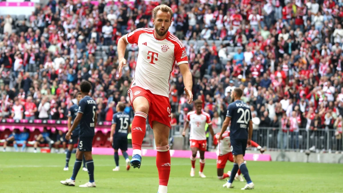 Harry Kane scores for Bayern Munich