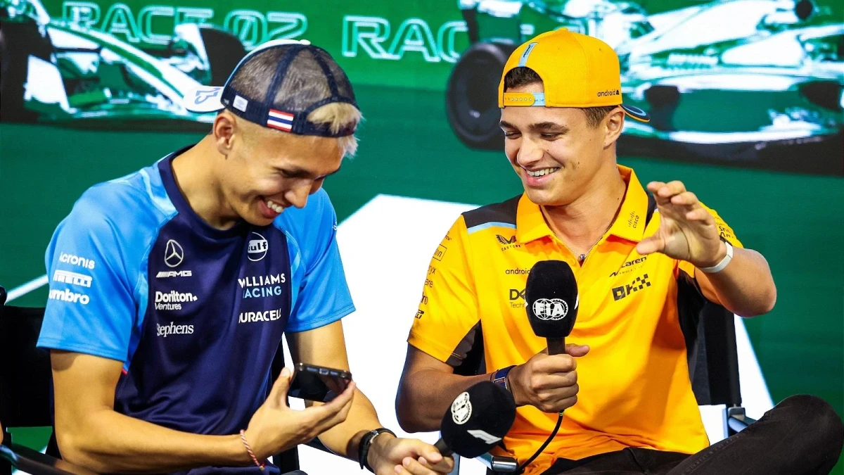 Alexander Albon and Lando Norris