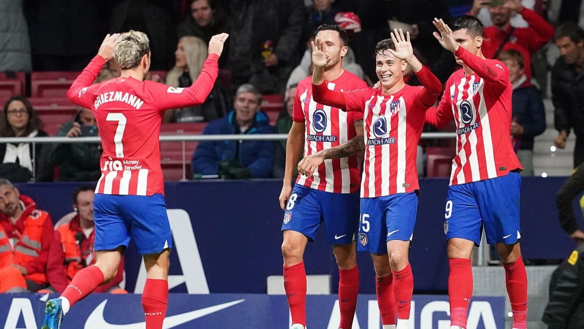 Antoine Griezmann, Saul Niguez, Rodrigo Riquelme and Alvaro Morata
