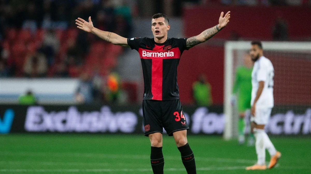 Granit Xhaka of Bayer Leverkusen
