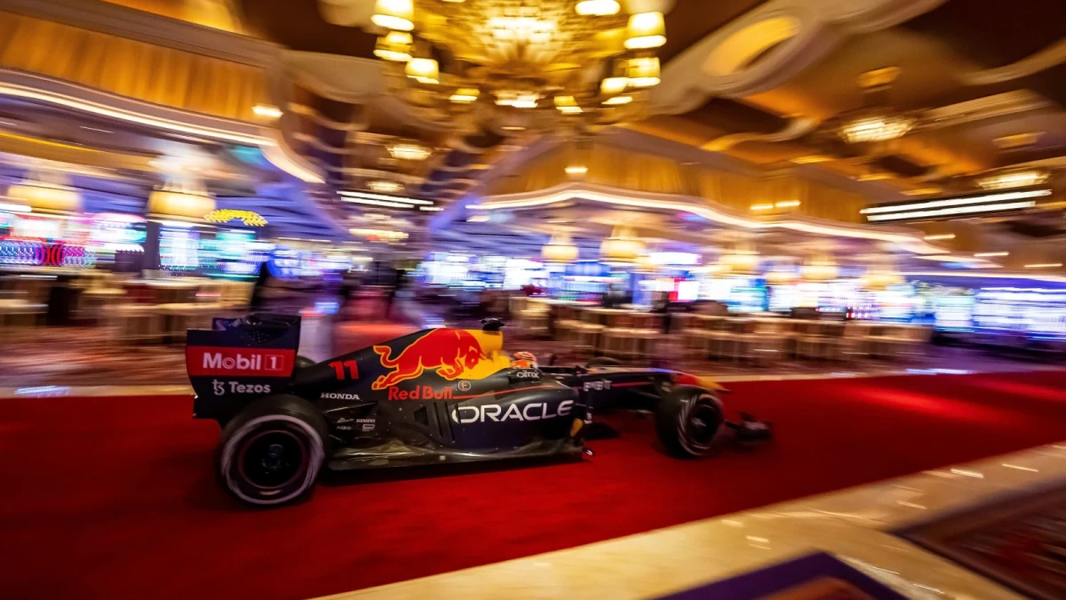 Las Vegas Grand Prix Red Bull car in casino