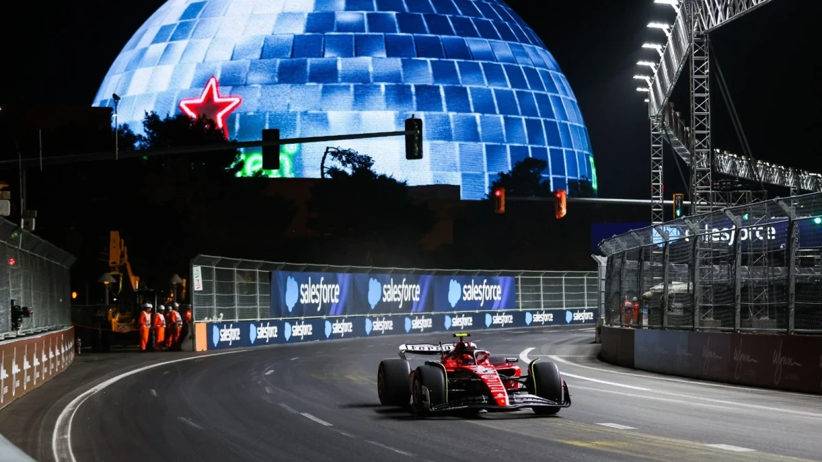Carlos Sainz of Ferrari at Las Vegas