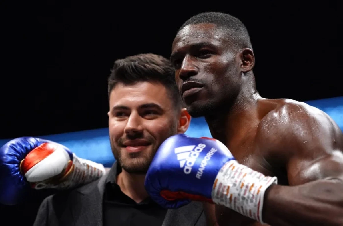 Promoter Ben Shalom (left) and Richard Riakporhe