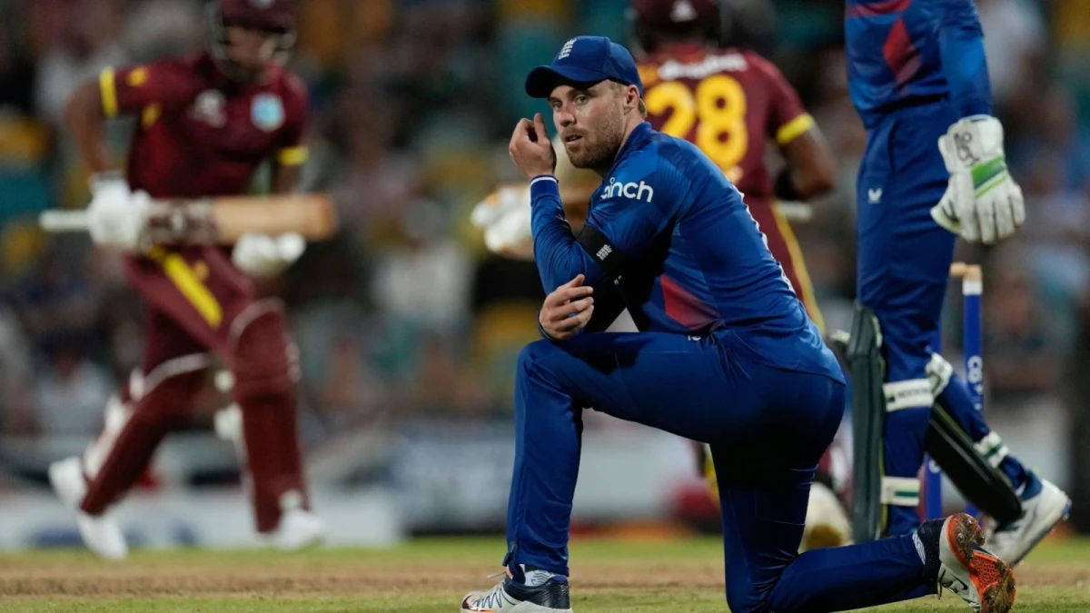 England's Phil Salt gestures after missing a catch against West Indies