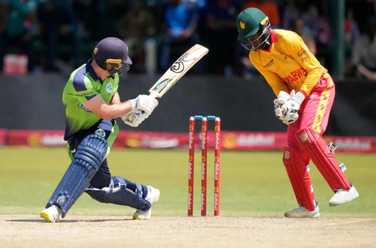 Ireland batsman Harry Tector plays a shot in the T20 International cricket match between Zimbabwe and Ireland - Dec 2023
