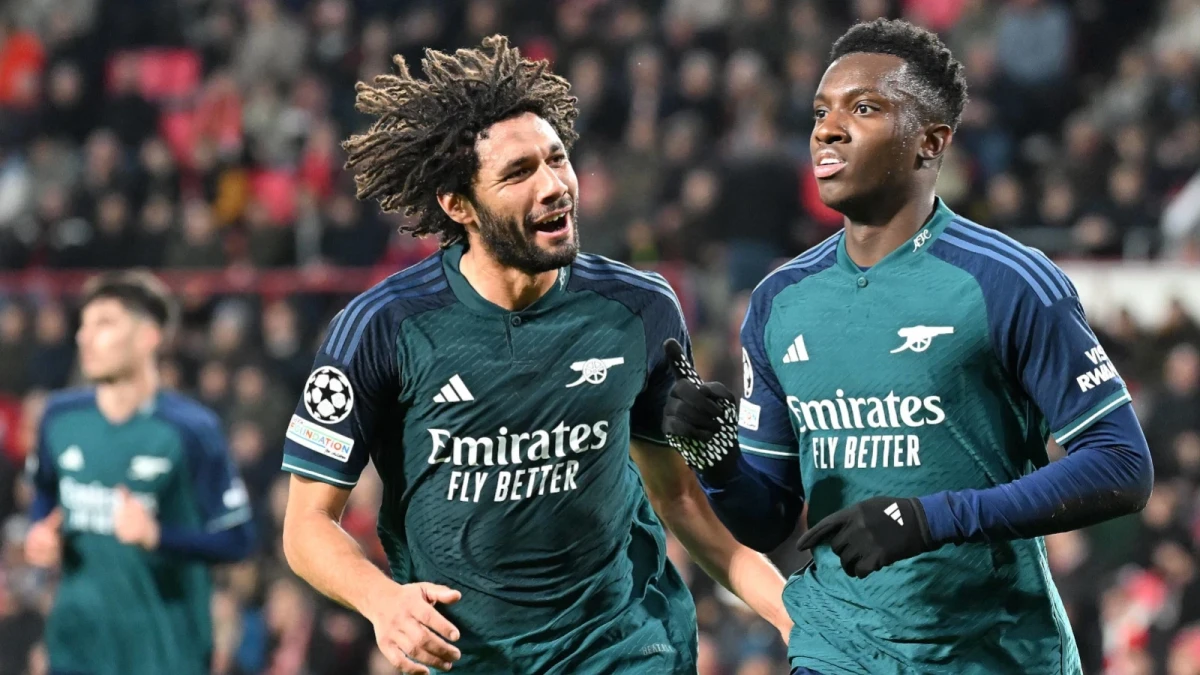 Mohamed Elneny and Eddie Nketiah Dec 2023
