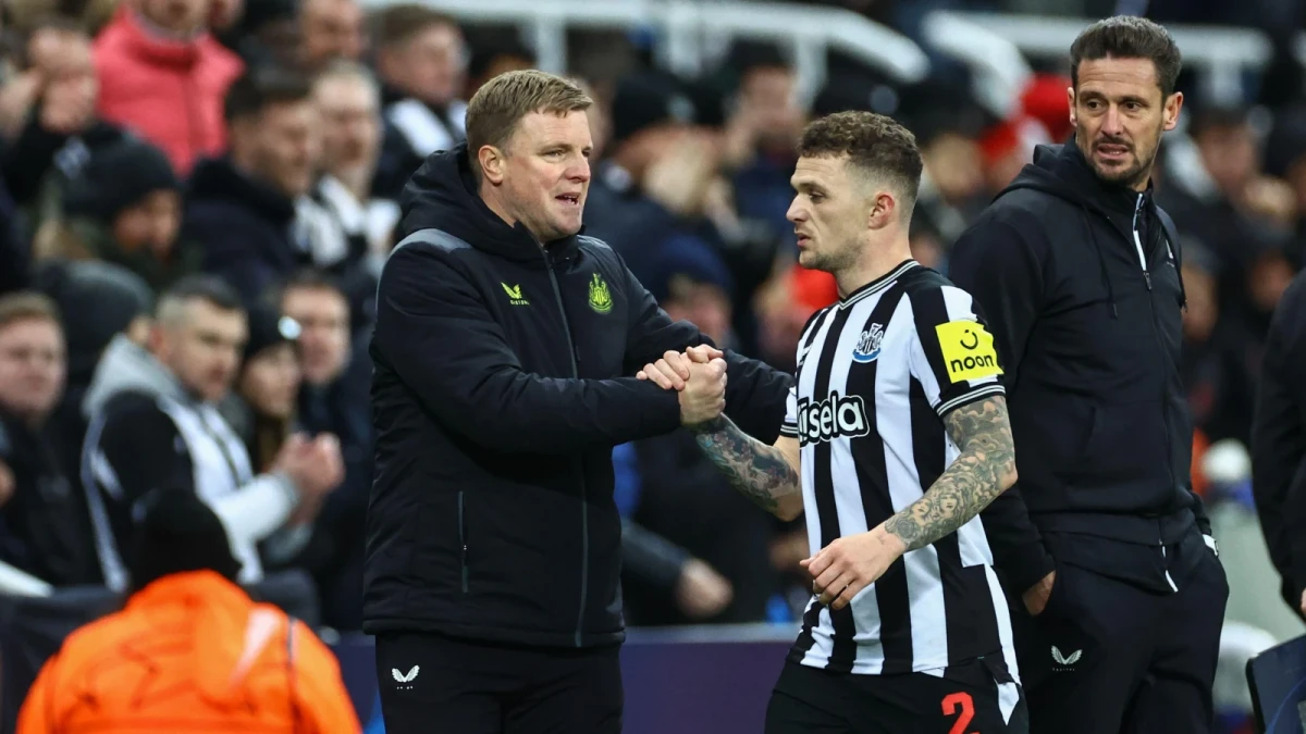 Kieran Tripper and Eddie Howe