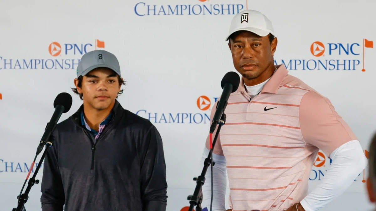 Tiger Woods and son Charlie at the PNC Championship