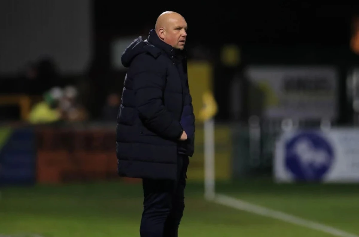 Former Sutton United manager Matt Gray watching on during a EFL Sky Bet League 2 match - Dec 2023