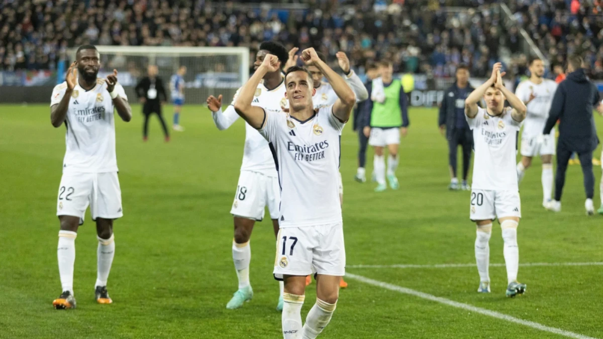 Lucas Vazquez celebrates with Real Madrid teammates