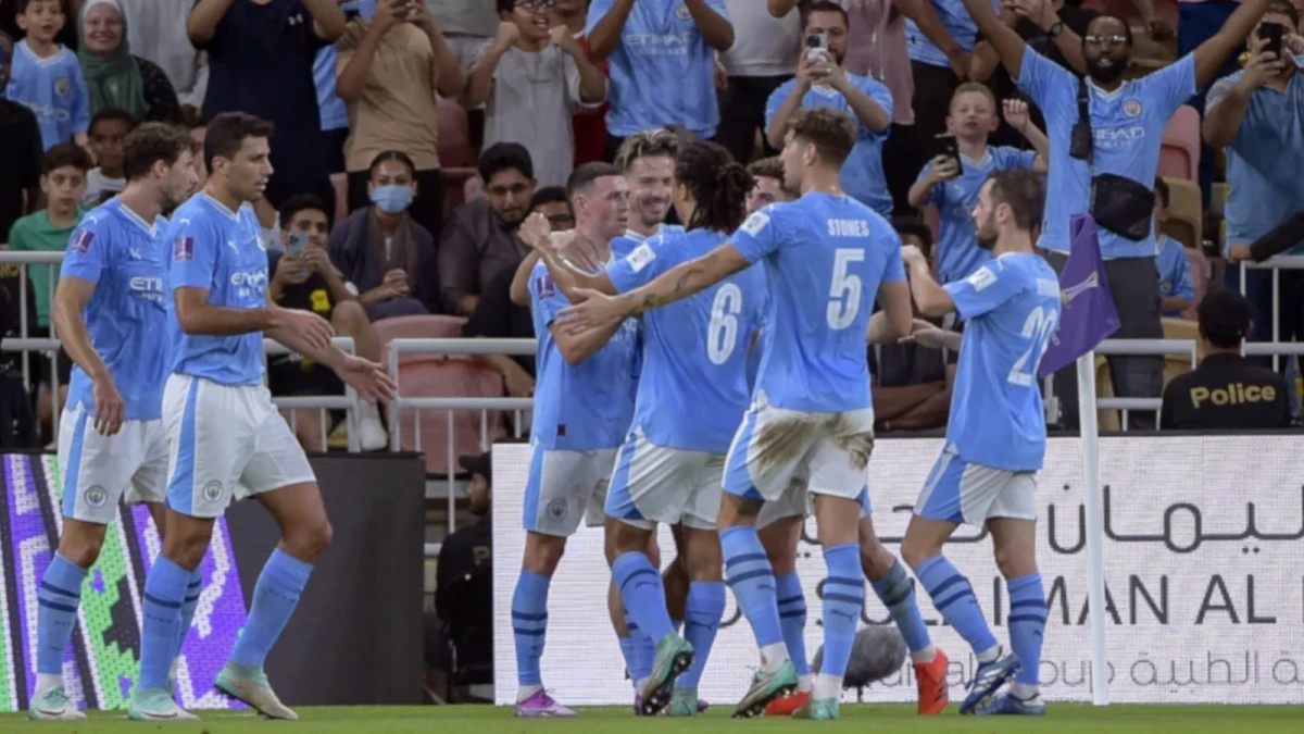 Manchester City Club World Cup celebration